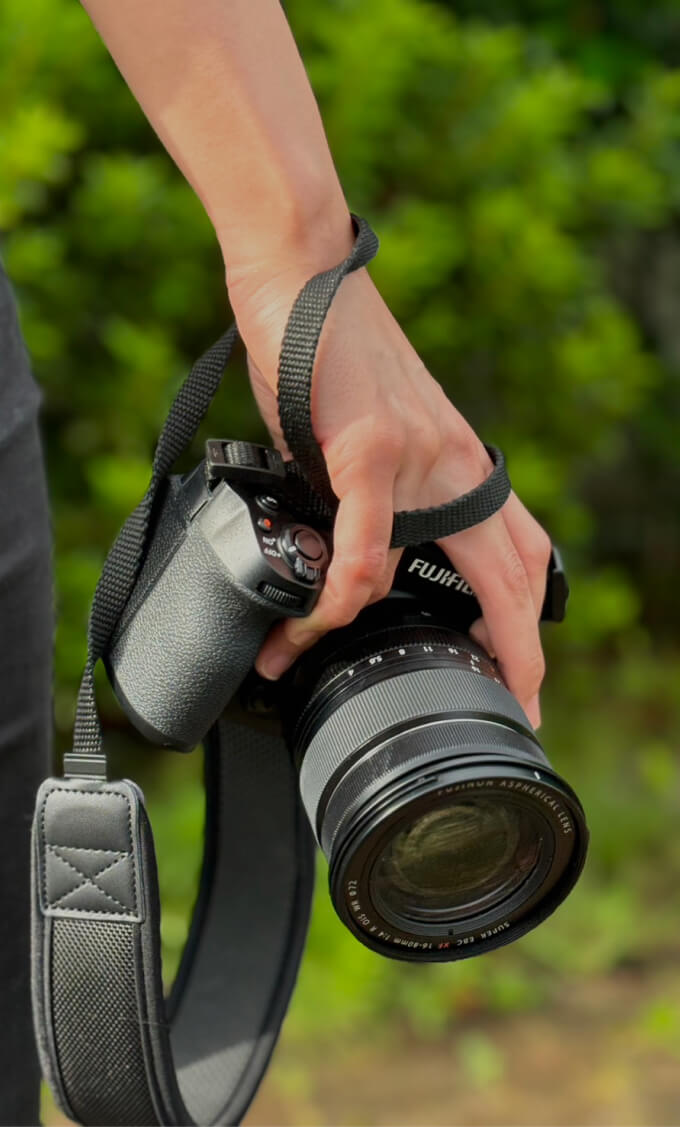 sakuraがカメラを持った後ろ姿の画像